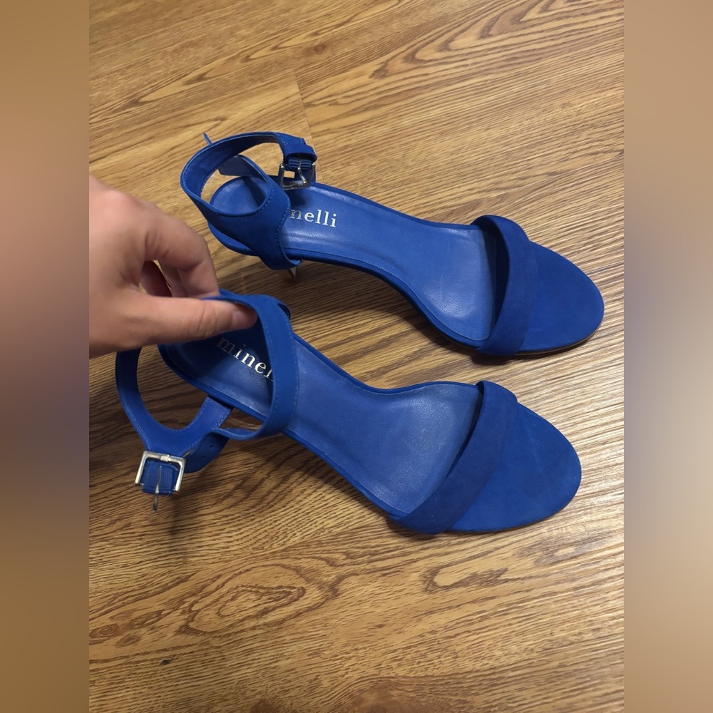 Minelli Blue Ankle Strap Sandals made in Brazil 🇧🇷